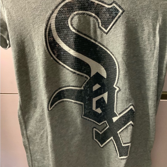 LAST CHANCE Victorias Secret PINK Bling Chicago White Sox Tee Sz S - Picture 2 of 4